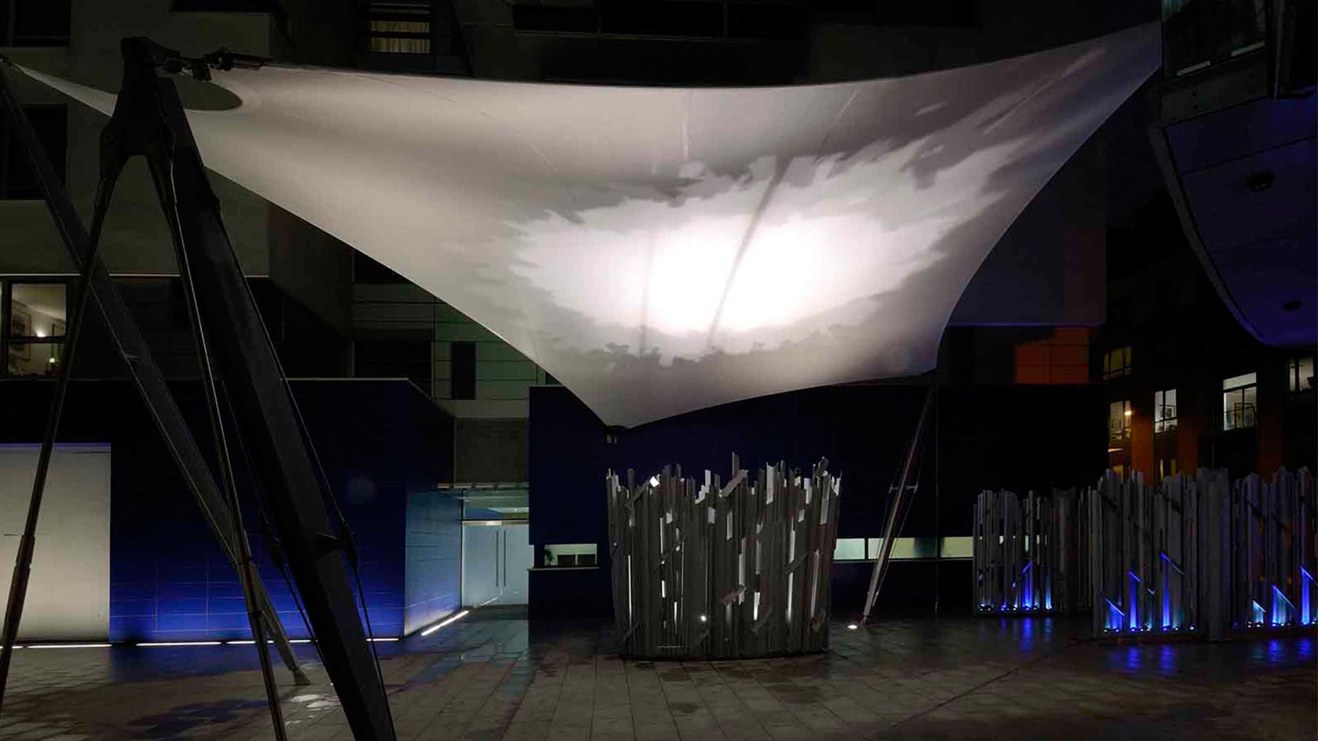 Exterior Canopy Uplighting Public Realm Illumination Nulty