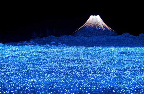 Blue Winter Lights Volcano Nabana No Sato Japan Blog Nulty