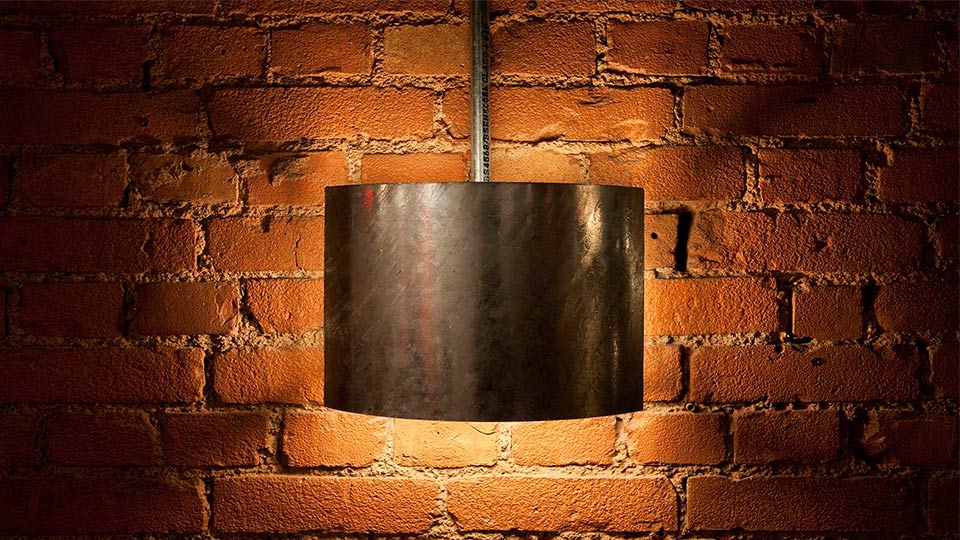 Exposed Brickwork Bespoke Shielded Metal Lighting Design Nulty