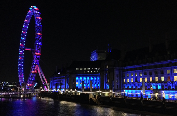 Lighting Display London Eye Ferris Wheel Blue Light Nulty