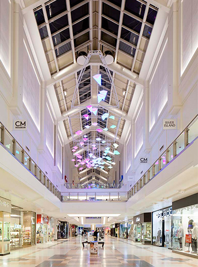 Futuristic design and interior lighting at Somerset Mall