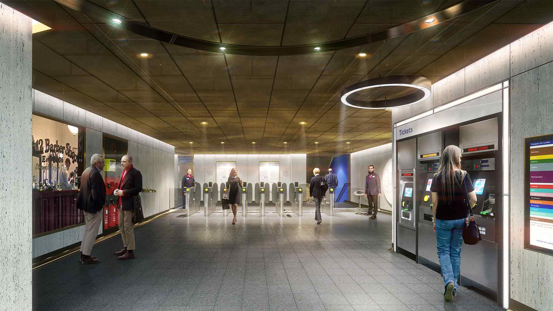 London Transport Station Entrance Exit Energy Efficient Modern Lighting Concept Nulty