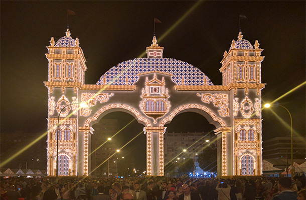 Illuminated Gateway Grand Entrance Seville Fair Spain Nulty