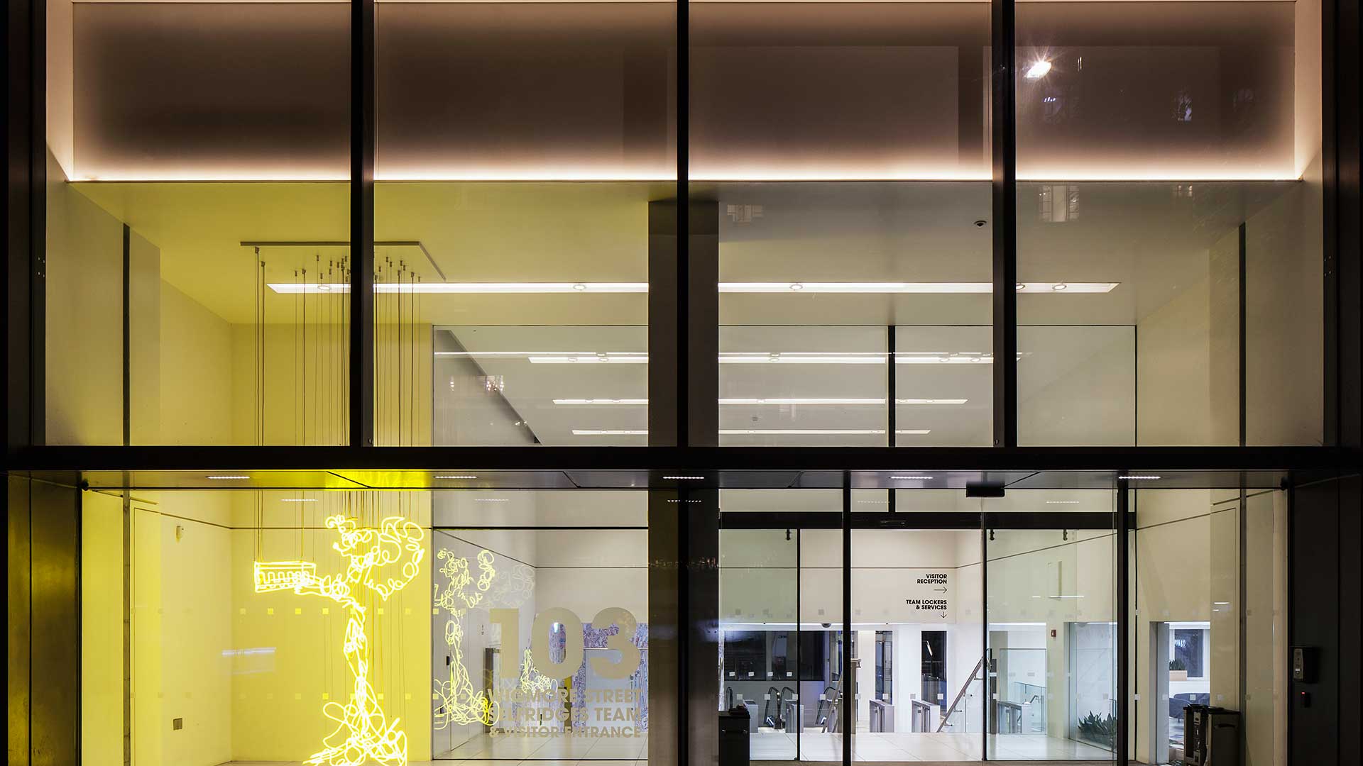 Glass Facade Lighting Design Reception Entrance Selfridges Consultants Nulty