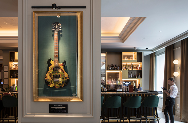 Lighting Design Scheme Hard Rock Bar Integrated Illumination Music Memorabilia Display Case Guitar Wall Lights London Nulty