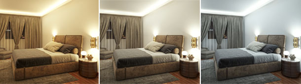 Bedroom Lighting Different Colour Temperatures Warm Cold Atmosphere