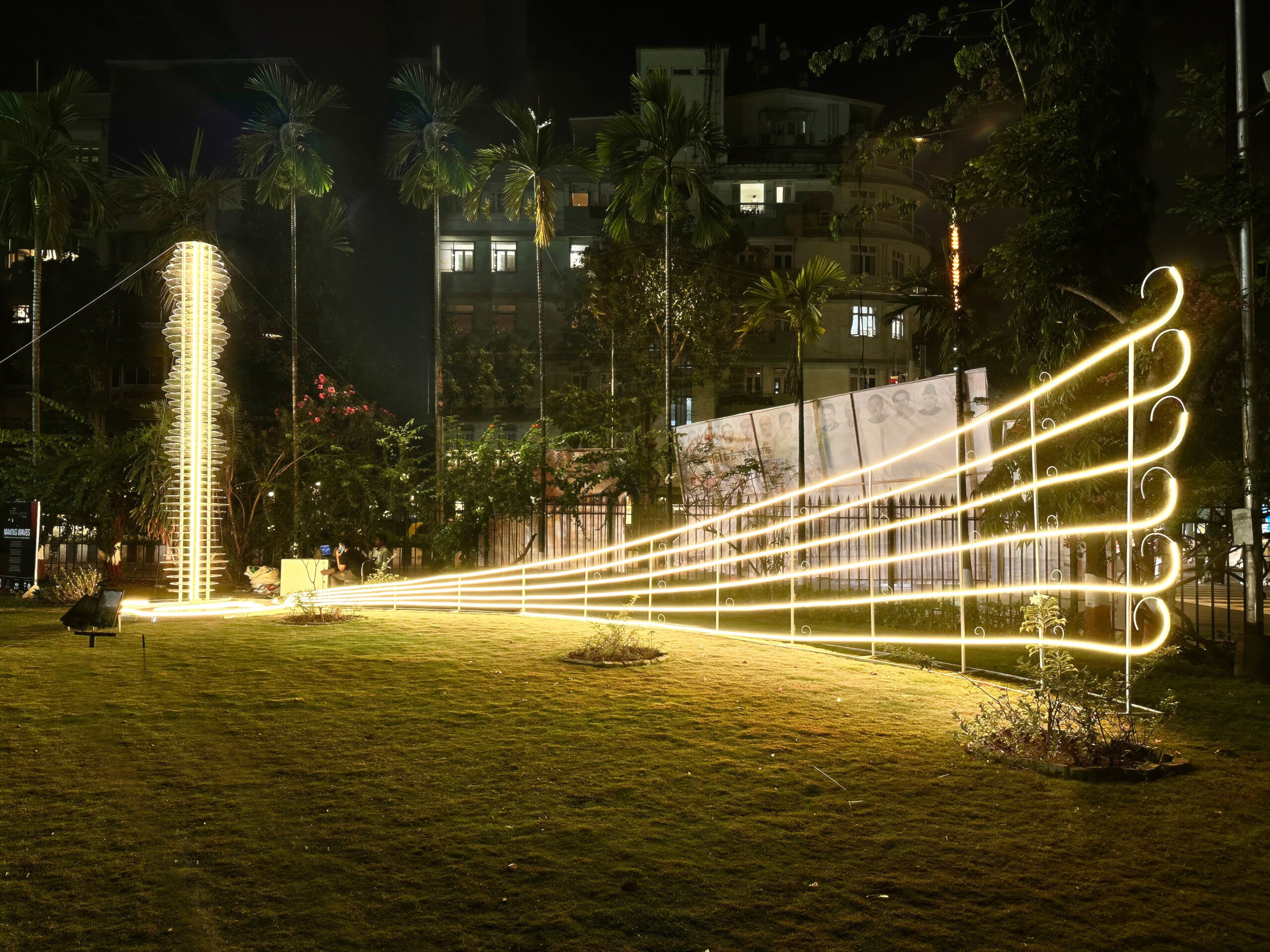 Nulty India Lighting Installation Making Waves Linear Illumination White