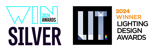 WIN Awards Silver Winner 2024 & LIT Lighting Design Awards 2024 Winner Logos
