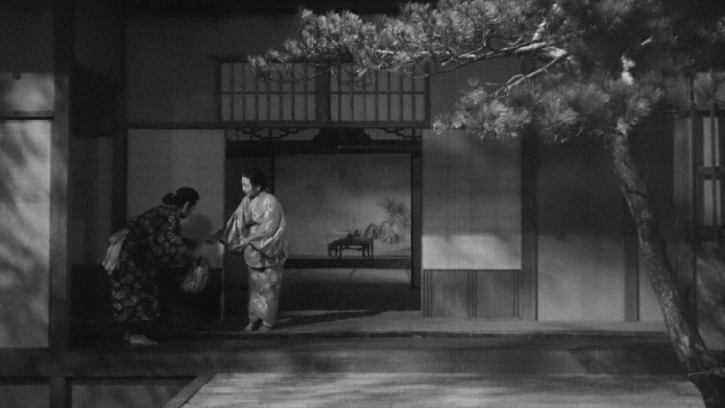 Still from Ugetsu (1953), directed by Kenji Mizoguchi. Cinematography by Kazuo Miyagawa. Sourced from Internet Archive, marked under the Creative Commons Public Domain Mark 1.0. Shared here for non-commercial, educational purposes.