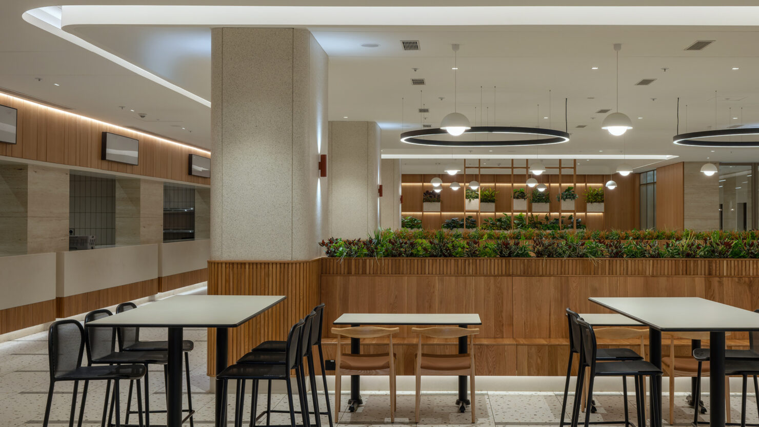 Panchshil avenue: In the communal court, the lighting becomes more atmospheric and playful while retaining its sophistication.