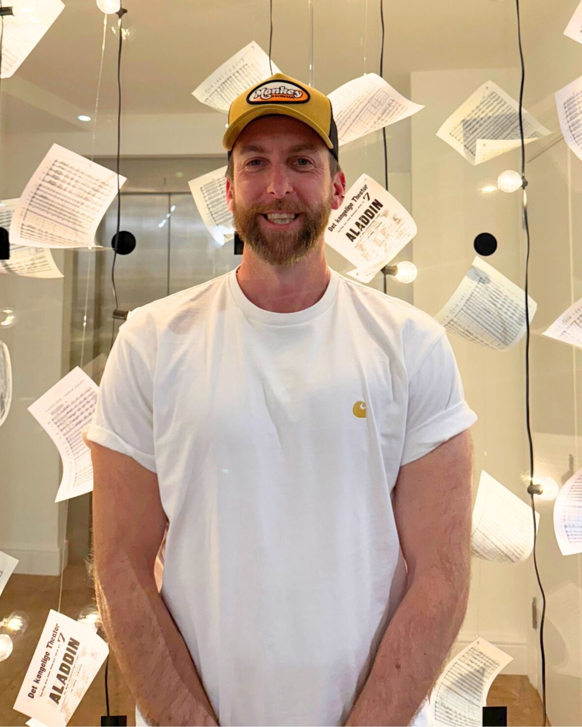 dan blaker, creative director at the night of nielsen exhibition. 