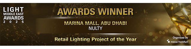 Lighting Middle East Awards 2025 Winner Logo Retail Lighting Marina Mall